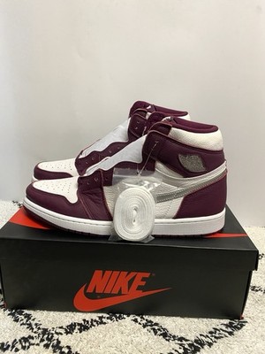 Nike Air Jordan 1 Bordeaux red rot 46 12 silver silber
