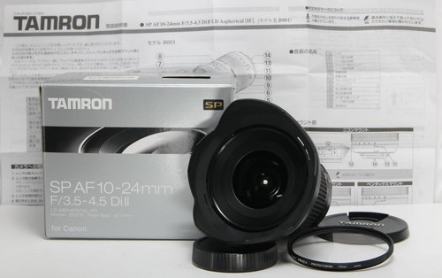 Tamron 10-24mm Ultra Wide Zoom Lens Canon Compatible Used with Box & Manual