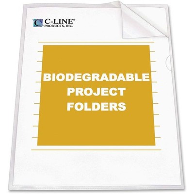 C-Line Biodegradable Project Folders, Clear, 8.5x11'', 25/Box (62627)
