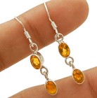 Natural Golden Citrine 925 Solid Sterling Silver Earrings Jewelry @B13-2