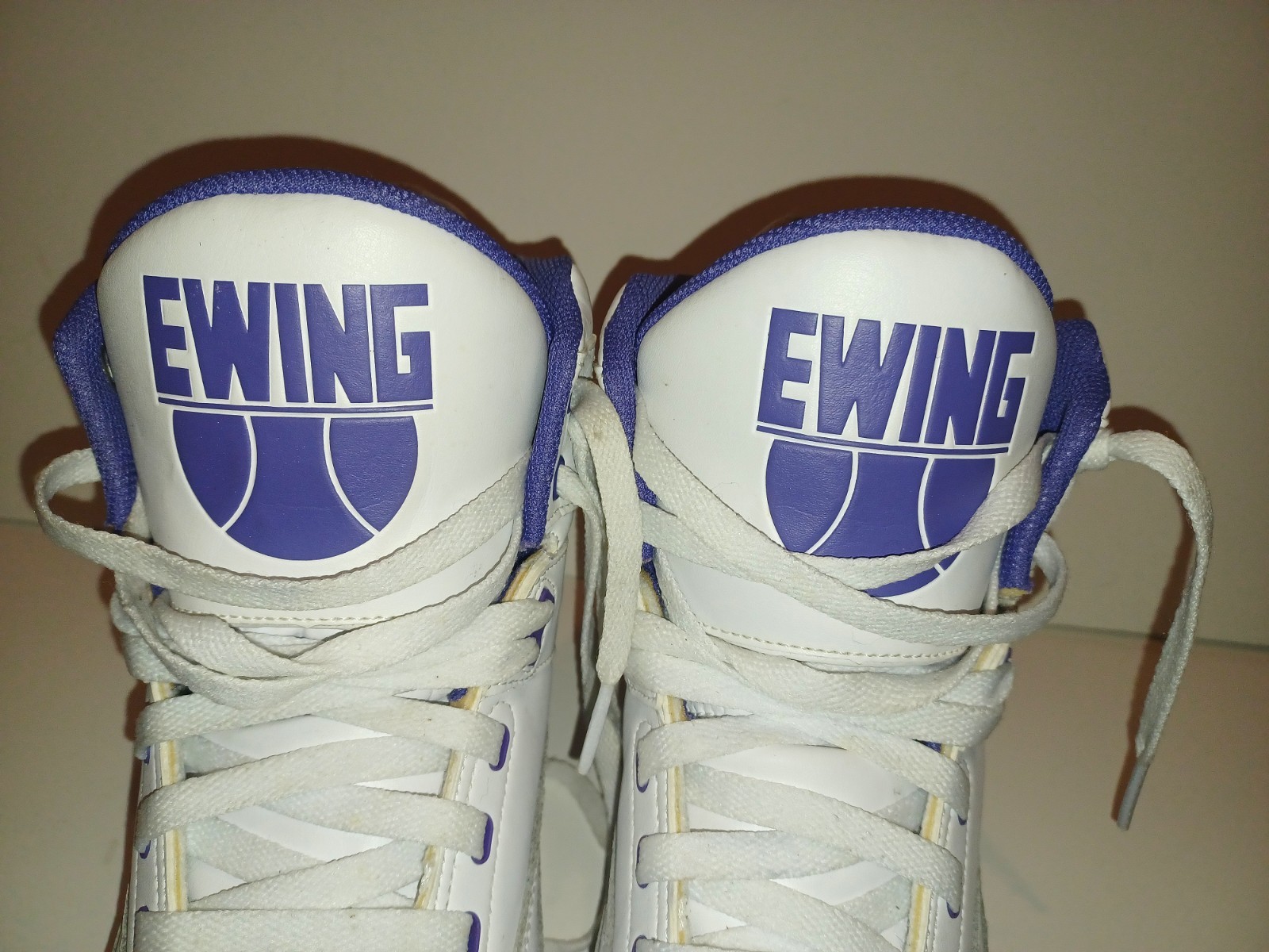 RARE New York Knicks Patrick Ewing 33 Hi White Purple Mens Basketball Sneakers 9 image 5