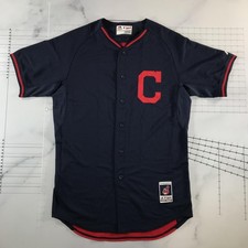 Cleveland Giants Jersey Mens 44 Navy Blue Red MLB Baseball Majestic Cool Base
