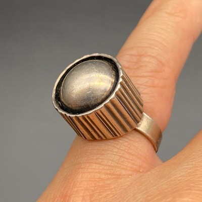 Vintage Modernist E Granit Co Finland Sterling Ring Size 5.5