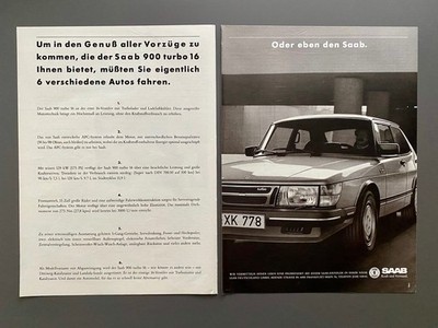 Saab 900 Turbo 16 Oldtimer 1985 Vintage Ad Werbung Reklame