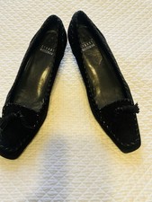 Y2K Stuart Weitzman Black Suede Heels with Kitten Heel 7M