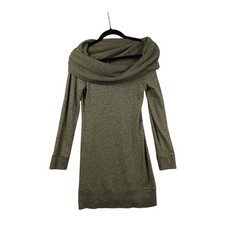 Miss CHIEVOUS Women's Olive Green Cowl Neck Sweater Dress Size M