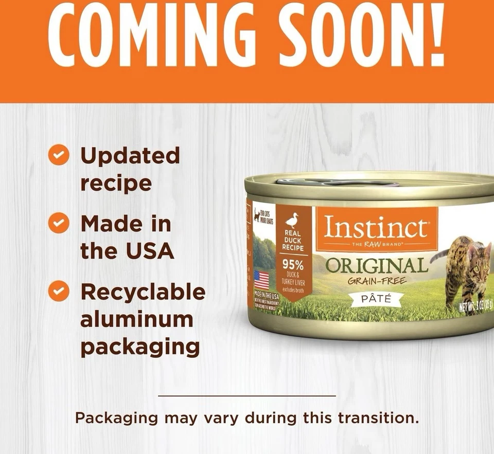 Receta de comida para gatos Instinct Original sin granos paté pato 3 oz/24 paquetes Foto 2 de 4