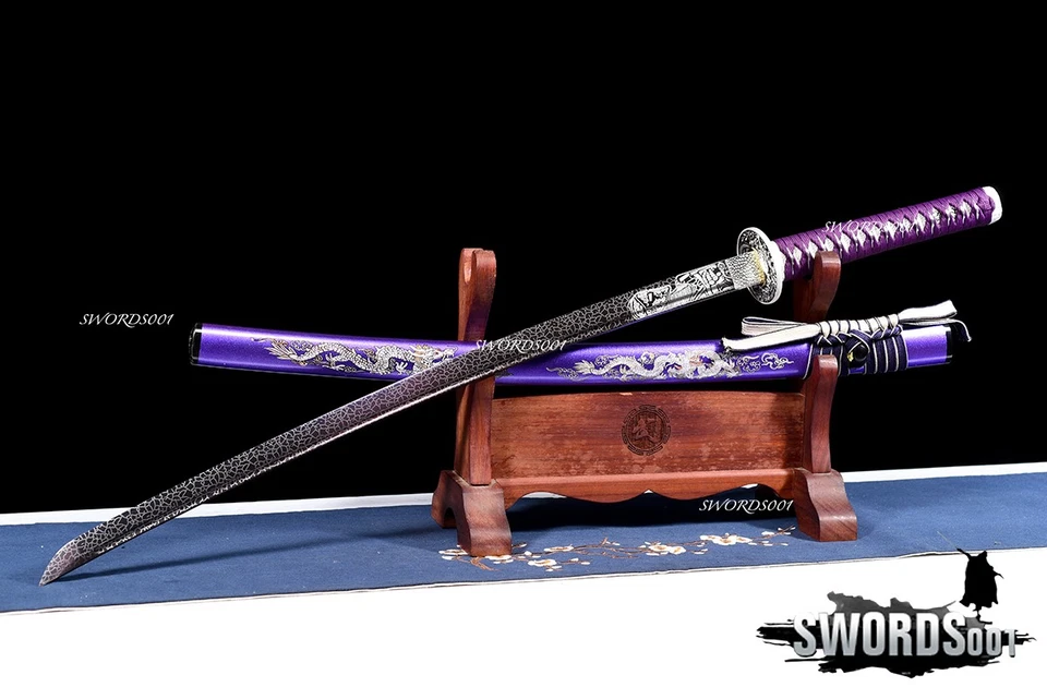 Gorgeous Purple Sword Japanese Samurai Katana T10 Steel Blade With Nice Pattern - Image 4 of 4
