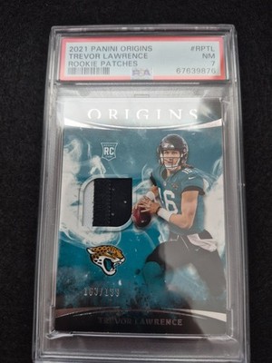 2021 Panini Origins - Rookie Patches Red #RP-TL Trevor Lawrence /199 PSA 7