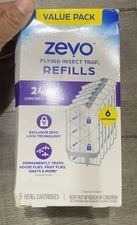 Zevo Flying Insect Trap Fly Trap 6 Refill (6 Total Cartridges) - 1 Cracked Piece