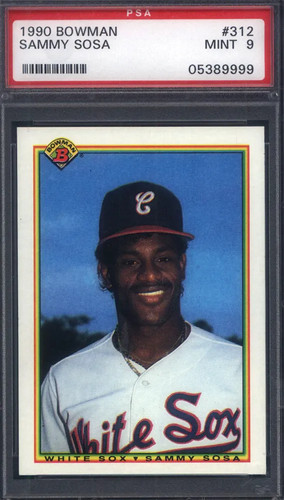 1990 Bowman #312 Sammy Sosa Rookie White Sox PSA 9