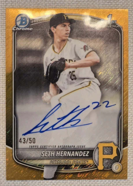 2025 Bowman 1st Seth Hernandez Prospect Chrome Gold Shimmer Auto /50