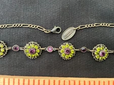 Kenny Ma San Francisco Bronze Romantic Dainty Glass necklace 16"