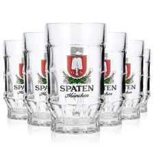 6x Spaten Bier Glas 0,3l Bierkrug Bierseidel Bierhumpen Kontur M&uuml;nchen B-WARE
