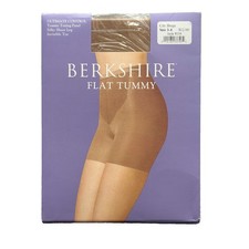 Vintage Berkshire Flat Tummy Sheer Pantyhose City Beige NWT Size 3/4