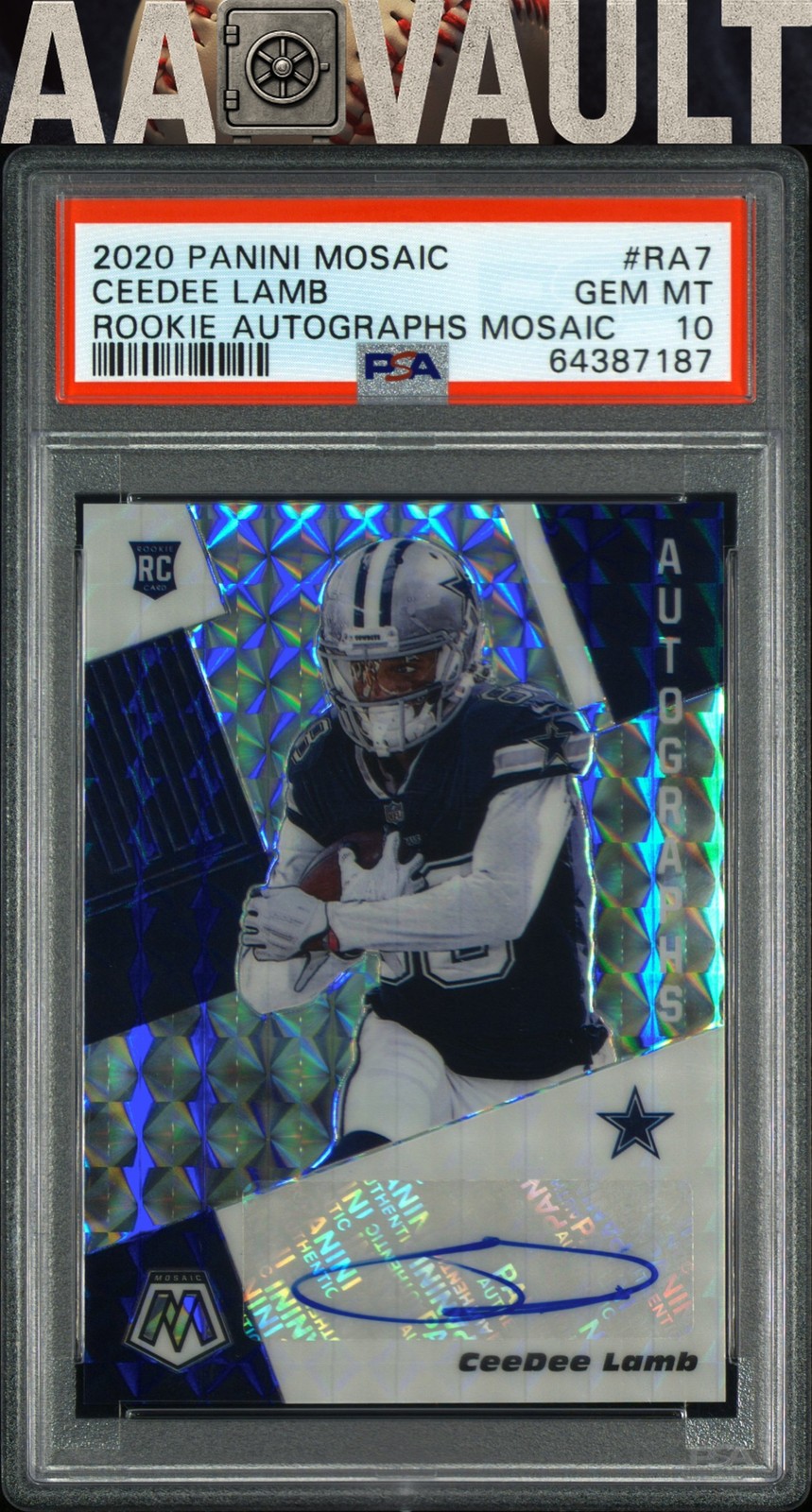 CeeDee Lamb Panini Mosaic Rookie Autographs Mosaic #RA7 Base