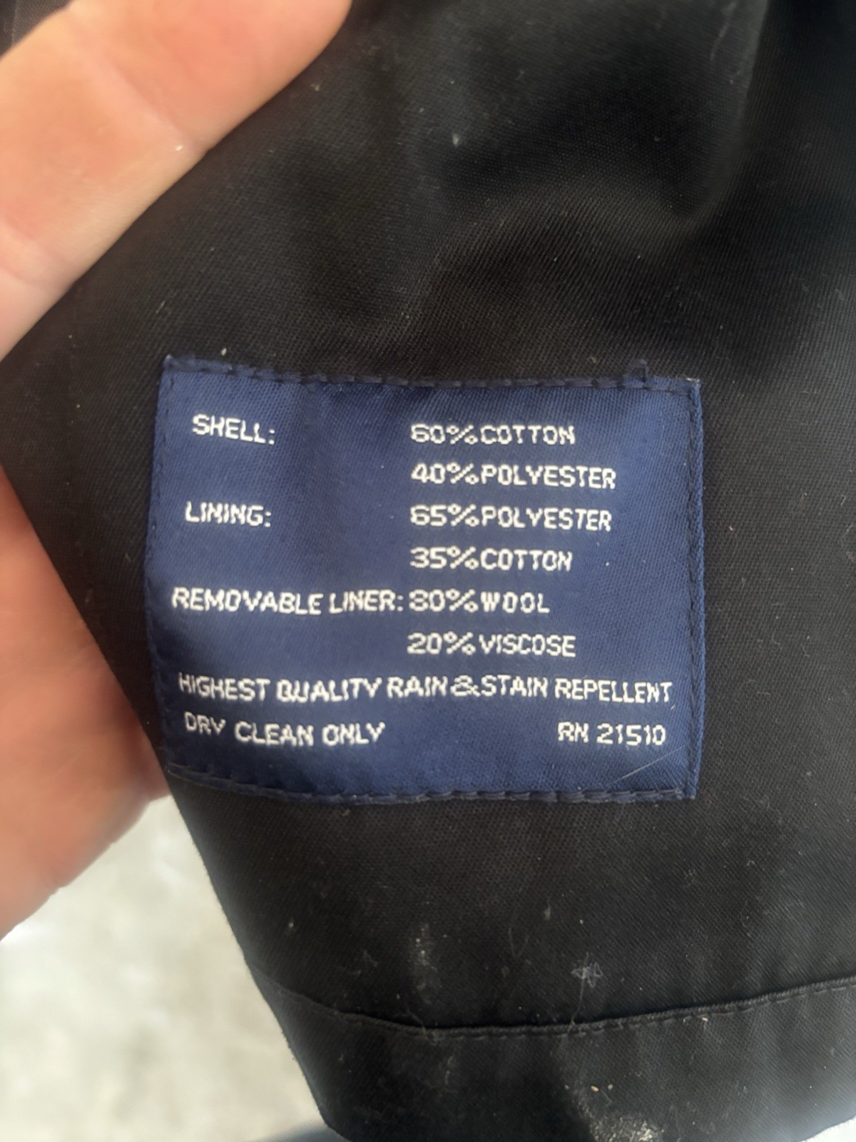 VTG London Fog Mens Trench Coat 42S Black Long Raincoat,missing liner