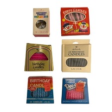 Birthday Candles Hallmark Reed Patty Cake Hong Kong Korea USA 5 Boxes Holder