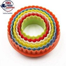 5PC Round Cookie Cutter Set Shapes Random Color Circle Pastry Moulds for Baking