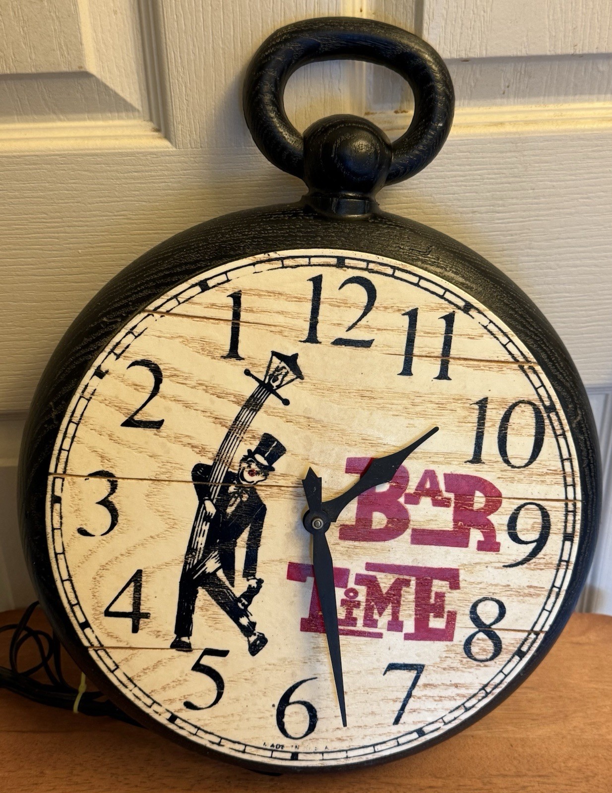 Robertshaw Bar Time Backwards Wall Clock Electric Pocket Watch Style WORKS 18”