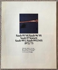 SAAB CAR RANGE Sales Brochure 1972-73  95 V4  96 V4  97 Sonett 99L 99EMS