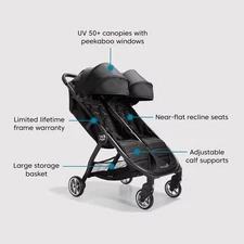 *NEW*. Baby Jogger City Tour 2 Double Stroller - Jet