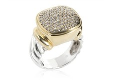 David Yurman Noblesse Diamond Ring in 18K Yellow Gold/Sterling Silver 0.90 CTW