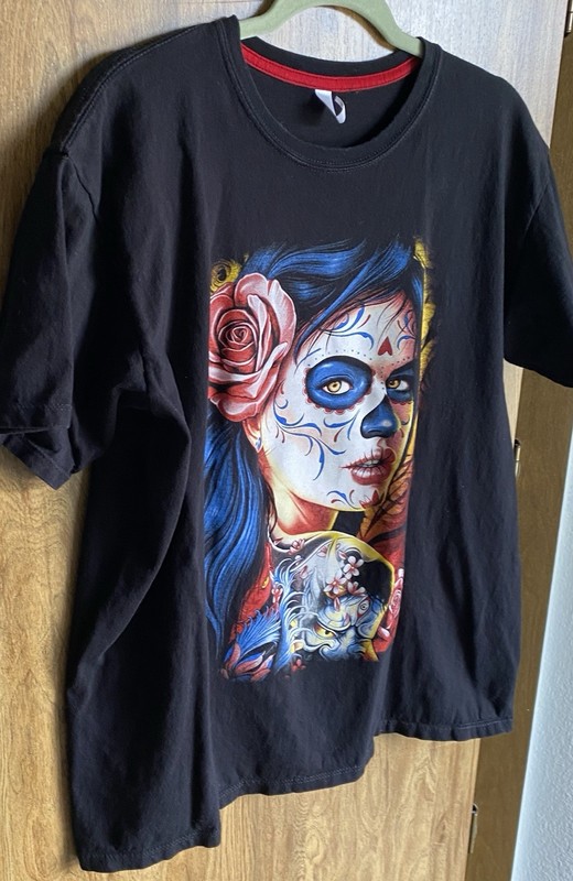 COOL / Lady Sugar Skull Graphic Print Tee, Womens L