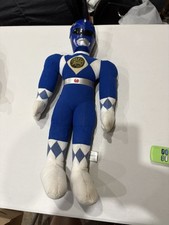 1993 Mighty Morphin Power Rangers Blue 20" Plush Doll Hard Head. Needs Cleaning
