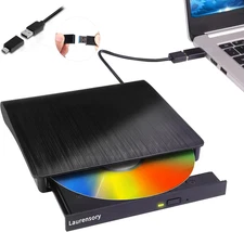 External DVD Drive USB 3.0 Type-C USB C Portable DVD Player for Laptop CD DVD