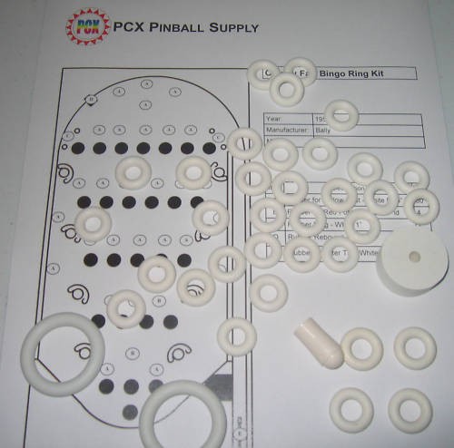 1975 Bally Blue Chip Bingo Maschine Gummiring Kit-weiße Ringe! - Bild 1 von 1