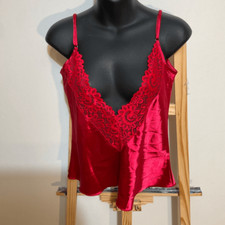 Red slip top lace accents size large