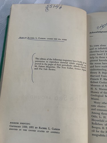 Vtg The Sea Around Us by Rachel Carson 1951 HB Nature Science Environmental - Picture 6 of 12
