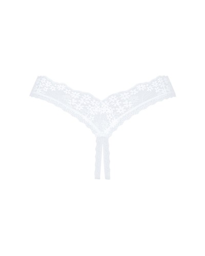 Ouvert-String Heavenlly weiß mit Spitze Blumenmuster Slip String XS S M L XL XXL - Bild 4 von 10