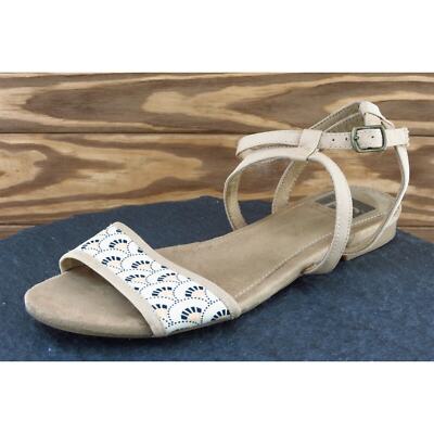 BC Footwear Sz 7 M Brown Ankle Strap Fabric Women Sandals