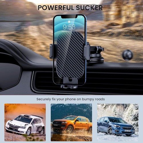 Qifutan Car Phone Holder Mount Phone Mount for Car Windshield Dashboard Air Vent - Photo 5 sur 6