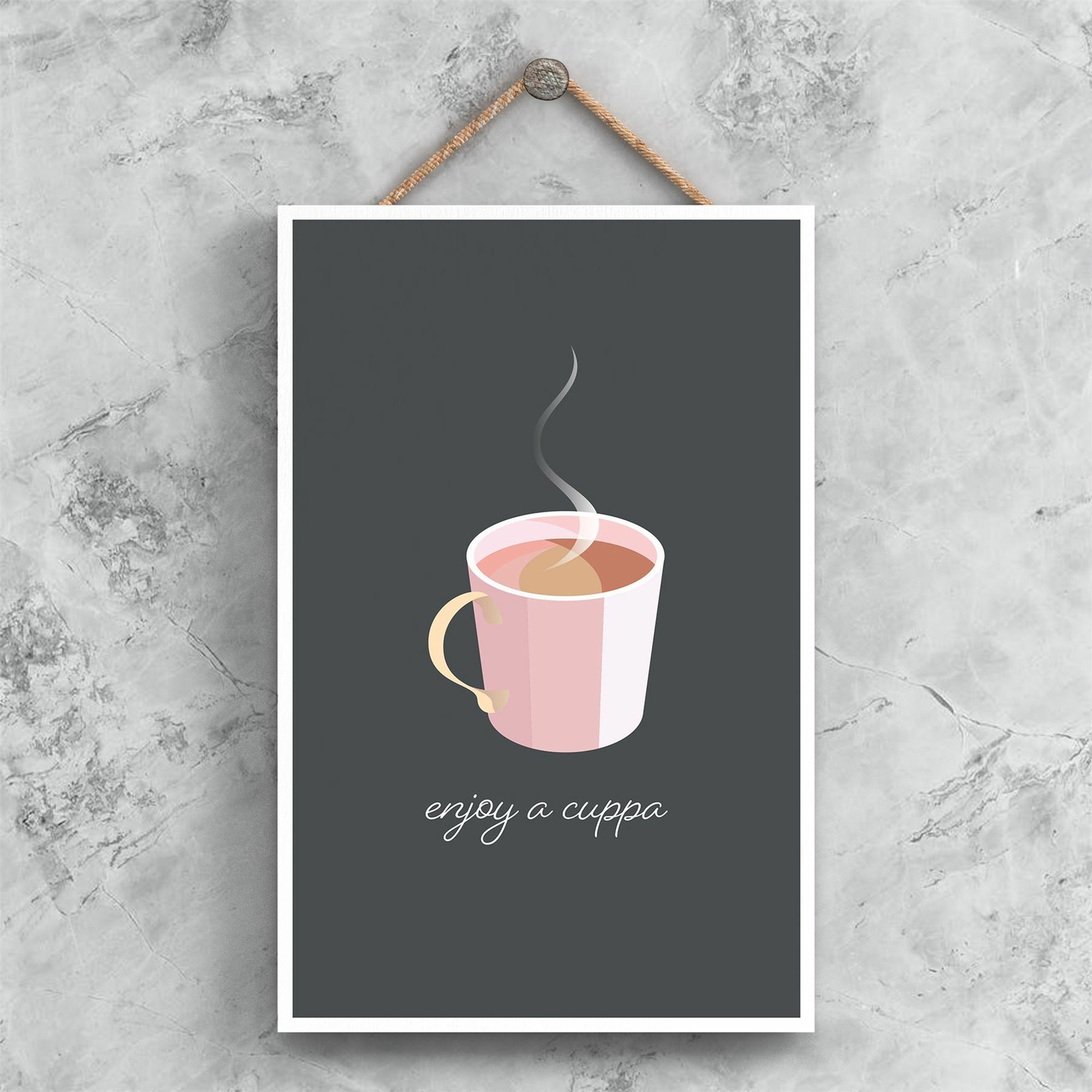 Enjoy A Cuppa Kitchen Decorative Hanging Plaque Sign