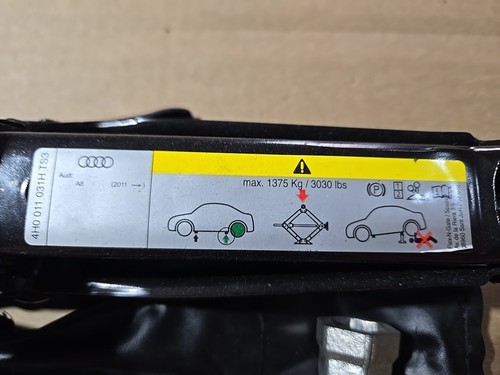 2011 THRU 2018 AUDI A8 JACK WITH LUG WRENCH - Picture 3 of 3