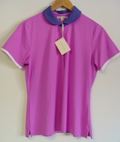 Fairway & Greene Round Collar Polo Blouse Shirt Size Medium Purple Fairway & Greene Round Collar Polo Blouse Shirt Size Medium Purple