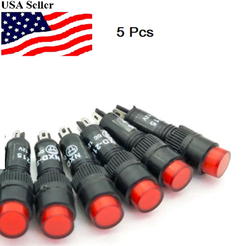 12V 24V 8mm Car Symbol LED Dash Panel Warning Pilot Light Bulb - Foto 3