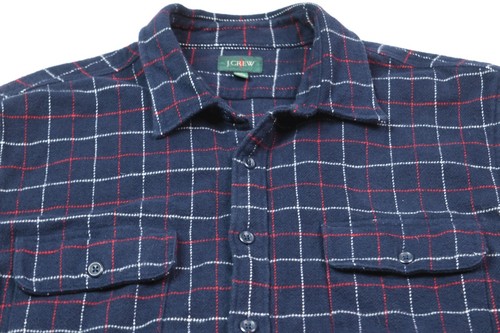 J.Crew Heavyweight Chamois Workshirt Mens XL Blue Red Plaid Long Sleeve - Picture 2 of 12