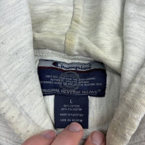 Vintage 90s Champion Cornell University Hoodie Men’s Large Gray Reverse Weave - Picture 14 of 16