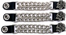 3 ROSE LADIES DOUBLE CHAIN MOTORCYCLE VEST EXTENDERS MADE IN USA