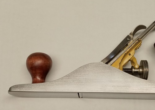 VTG 14" Stanley Two Tone Smooth Sole Maroon and Yellow Refurbished Wood Plane - Picture 14 of 16