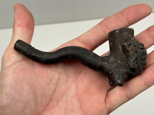 Ancienne Pipe Anthropomorphe en Terre cuite Amérique du Sud ? Antiquité - Bild 3 von 16