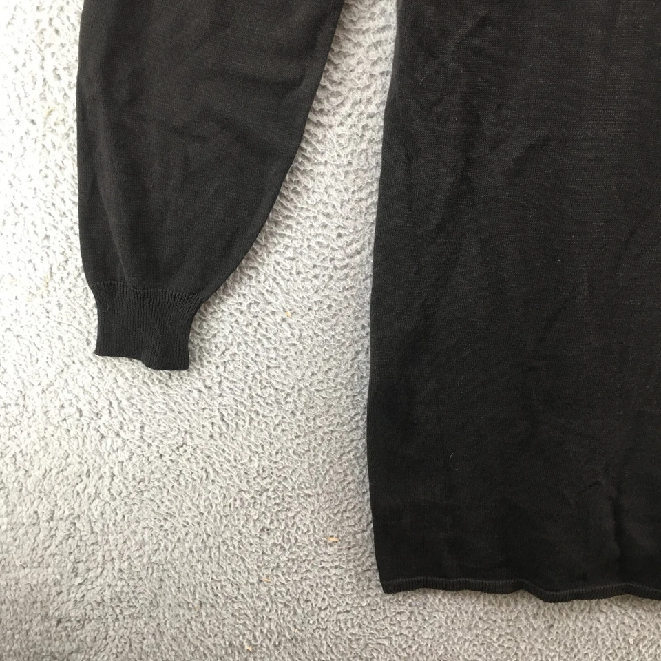 Nina Piccalino Sweater Dress Womens 10 Brown Cotton Blend Knit Beaded V-Neck - Image 4 of 4