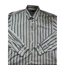 Banana Republic Shades of Blue Striped Dress Shirt XL