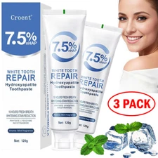3x 7.5% Hydroxyapatite Toothpaste Remove Yellow Tooth Stains For Sensitive Teeth