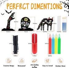 Halloween Decorations Outdoor Yard Signs, Glow in the Dark Black Cat Skeleton Ya