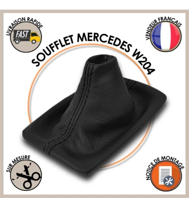 SOUFFLET LEVIER DE VITESSE MERCEDES C W204 (BVM) EN 9 COLORIS ET 5 DE SURPIQURES